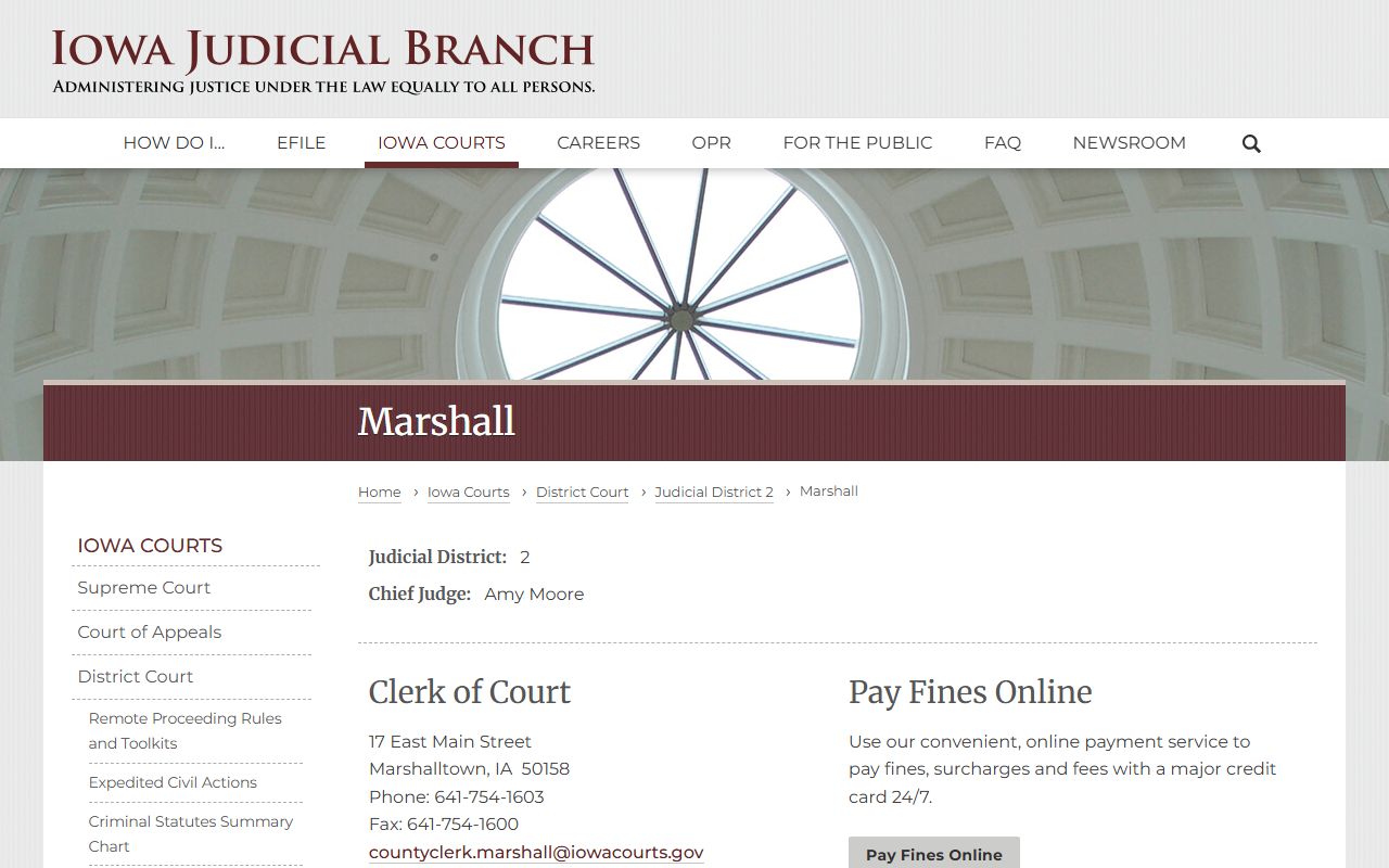 Marshall County court records after jail arrest court directory